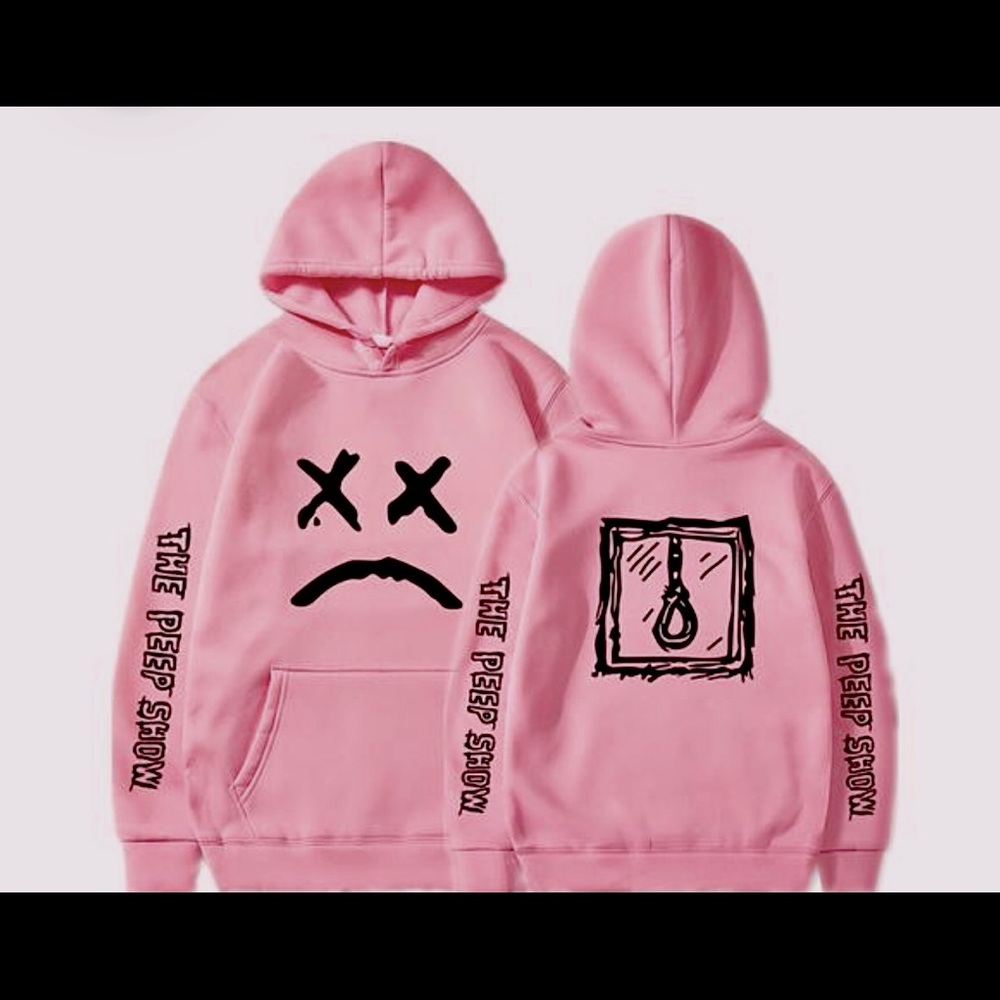 Pink lil peep hoodie , m/l